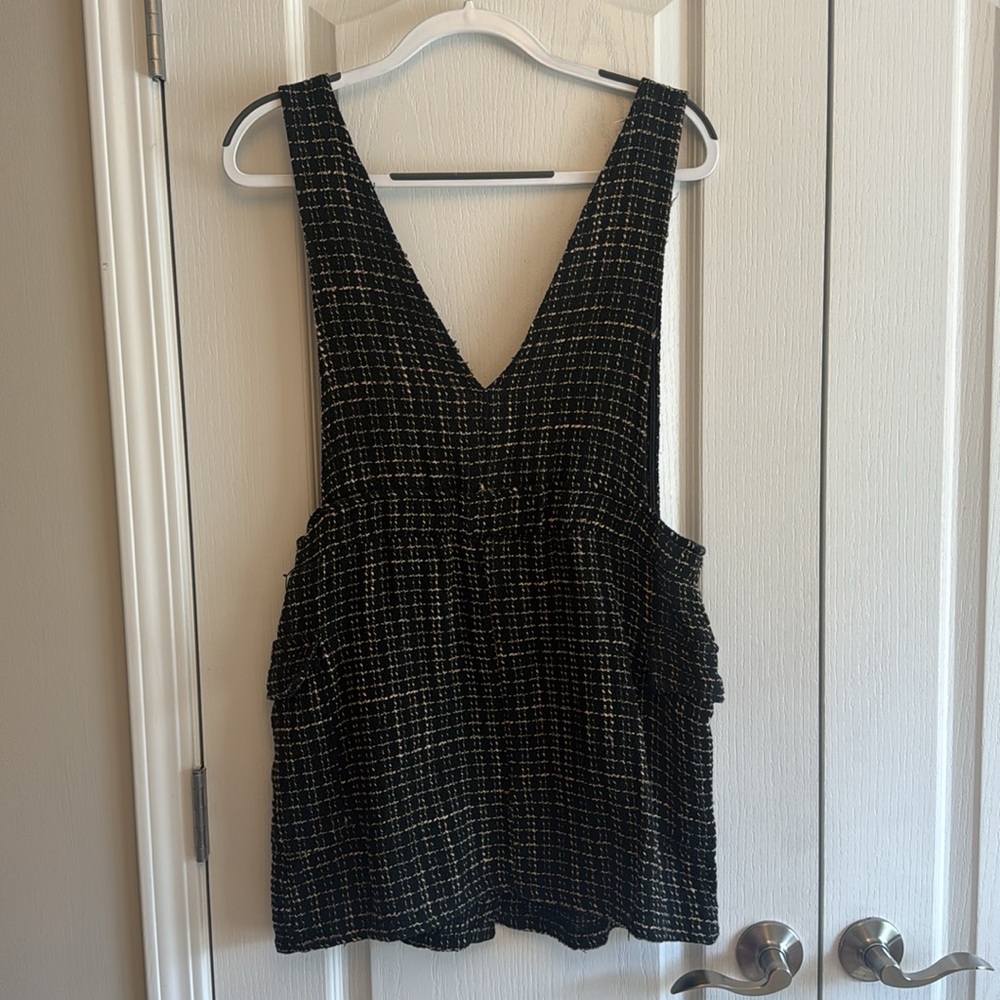 Black Tweed Overall Dress - size L - Picture 6 of 6
